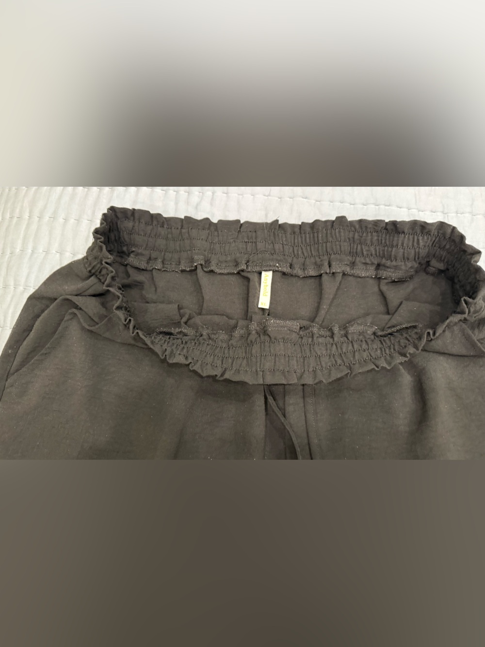 Women’s Black Elastic Waist Drawstring Bottoms